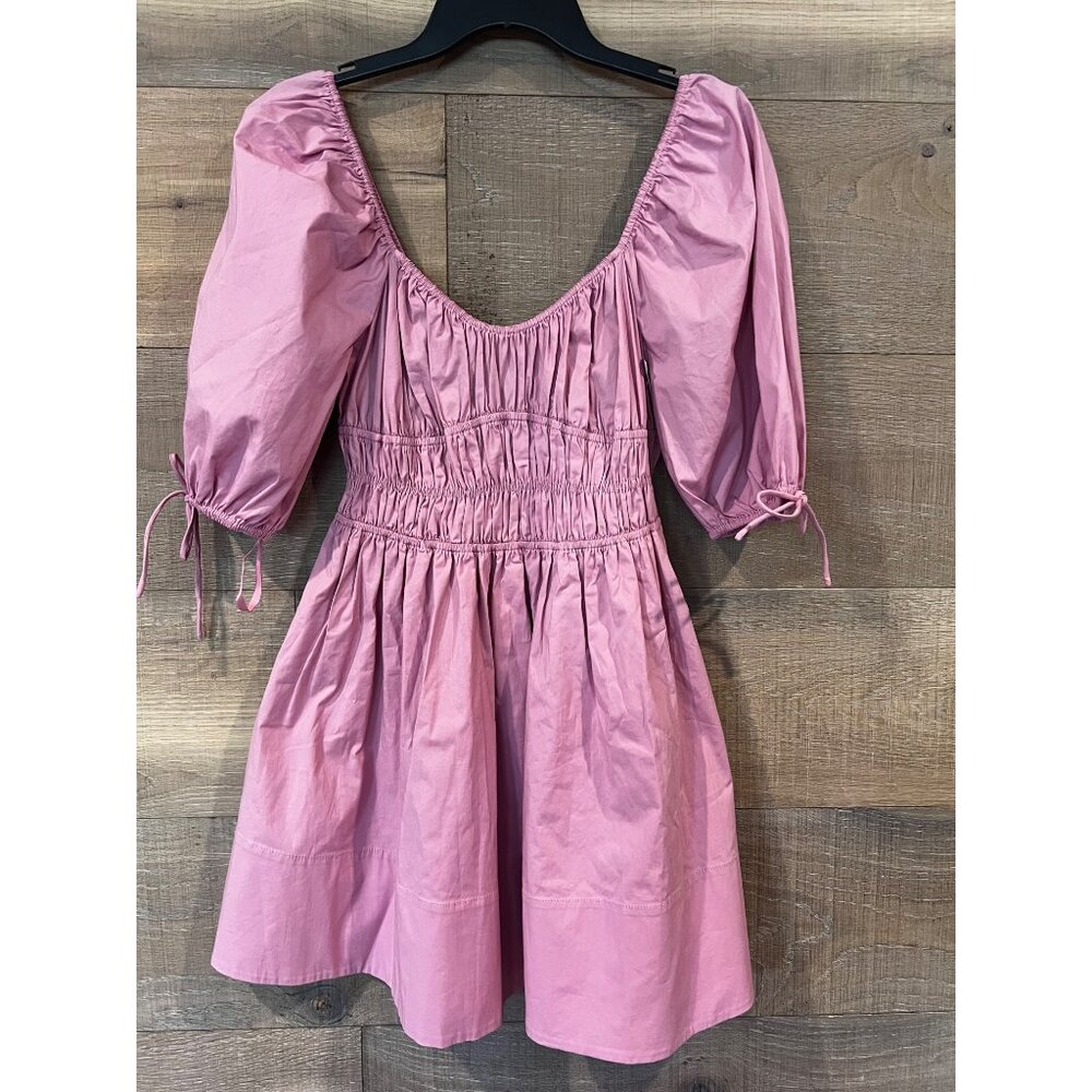 NWOT STAUD Faye Puff Sleeve Mini Dress SIZE M - Picture 4 of 10